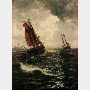 Thomas Rose Miles (British, fl. 1869-1906) Sailing of the Herring-Fleet