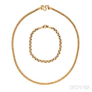 18kt Gold Necklace and Bracelet