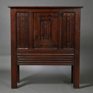 Irving & Casson/A.H. Davenport Co. Gothic Revival Oak Cabinet