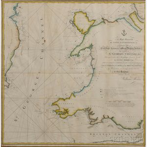 St. George's Channel, Coast of Wales. Lewis and William Morris (fl. circa 1750-1800) Chart of St. George's Channel &c.