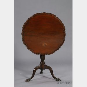 George III Carved Mahogany Tilt-top Piecrust-edge Tea Table