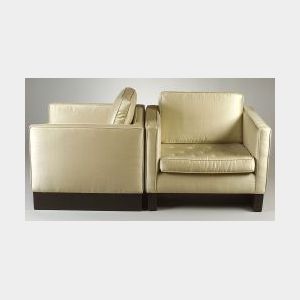 Three Silk Upholstered Chairs