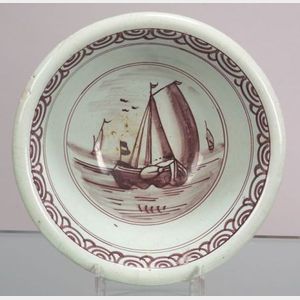 Delftware Bowl with Ship