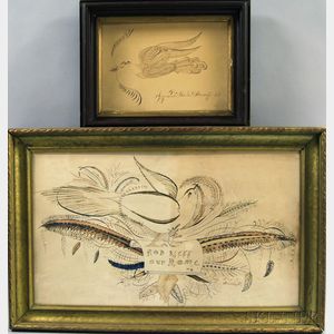 Two Framed Calligraphic Exercises
