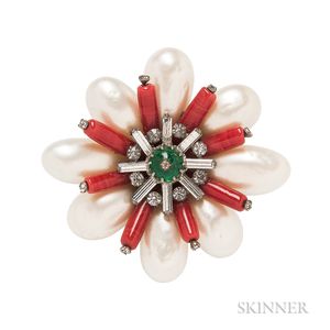 Vintage Flower Brooch Attributed to Maison Gripoix
