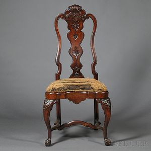 Portuguese Rococo Walnut Side Chair