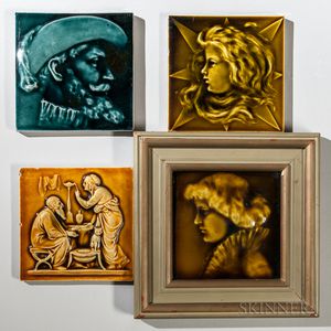 Four International Tile and Trim Art Pottery Tiles