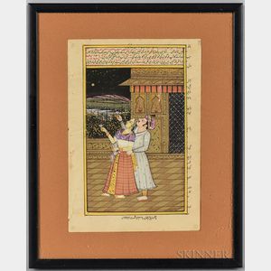Miniature Painting Depicting Lovers