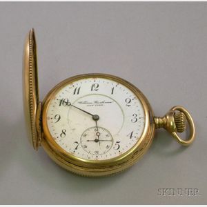 14kt Gold 17-jewel William Barthman, New York Hunter Case Pocket Watch
