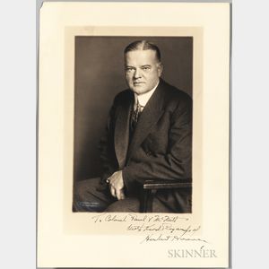 Hoover, Herbert (1874-1964) Signed Photograph.