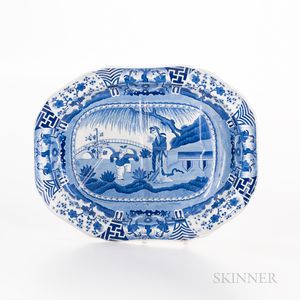 Spode Blue Transfer Well-and-tree Platter