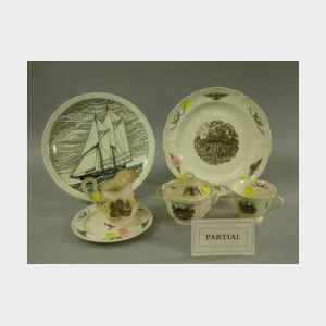 Thirteen Pieces of Wedgwood Creamware and Jasperware, with a Ceramic Platter.