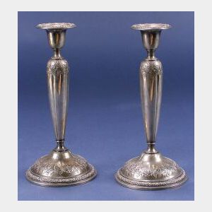 Vintage Gorham Silver Louis XV Sterling Candelabras - a Pair