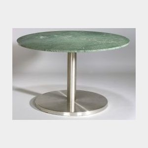 Green Marble and Stainless Steel Table