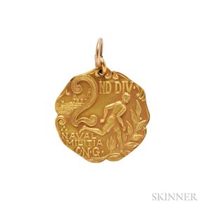 Antique 14kt Gold Naval Militia Medal, Dieges & Clust