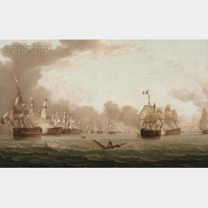 Thomas Buttersworth, Sr. (British, 1768-1842) The Battle of Trafalgar
