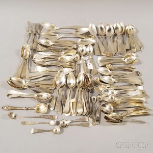 Large Group of Mostly New England Coin Silver Flatware
