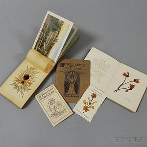 Four Booklets Containing Pressed Flowers from the Holy Land. 