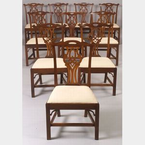 Set of Ten Chippendale Mahogany Side Chairs