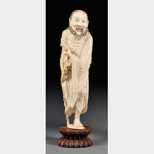 Ivory Figure of a Bearded Man
