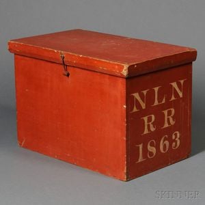 New London Northern Railroad Red-painted Ticket Box