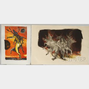 Daniel Owen Stolpe (American, b. 1939) Two Works: Elk Spirit Dance