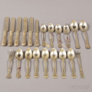 Twenty-one Pieces of Assorted Wallace and Gorham Sterling Silver Flatware