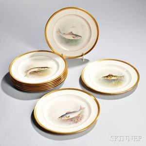 Nine Lenox Fish Plates