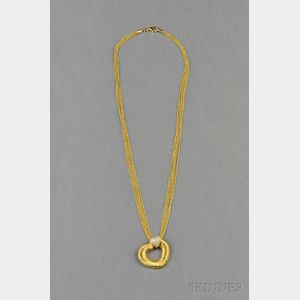 18kt Gold and Diamond Heart Necklace, Yvel