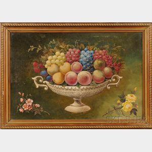 American School, 19th Century Still Life of Fruit in a Compote.