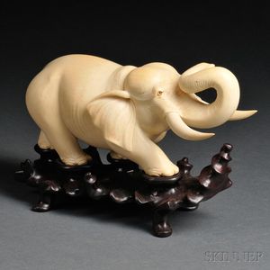 Ivory Okimono of an Elephant