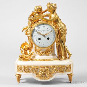 Waring and Gillow Gilt Figural Mantel Clock
