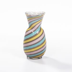Murano Glass Vase Attributed to Dino Martens for Vetreria Aureliano Toso