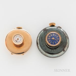 Two Swiss Lapel Pin Watches