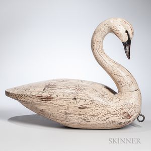 Carved and Painted Swan Decoy