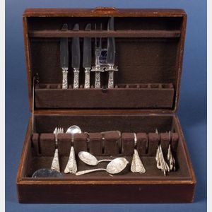 Group of S. Kirk & Son Sterling "Repousse" Flatware, 1932-61, comprising: fourteen butter spreaders; eight soup spoons; six seafood for