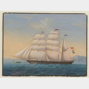 British School, 19th Century Portrait of a Ship.
