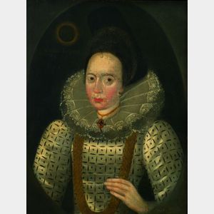 British School, 16th Century Style Portrait of an Elizabethan Lady