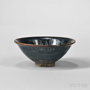 Black-glazed Jizhou Tea Bowl with Oil Spots