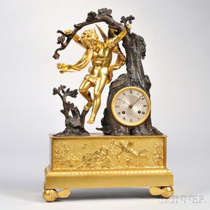 LeRoy Gilt Figural Mantel Clock