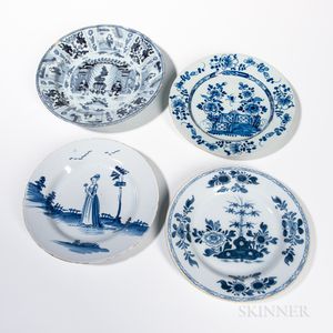 Four Delftware Plates
