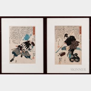 Utagawa Kuniyoshi (1798-1861),Two Woodblock Prints