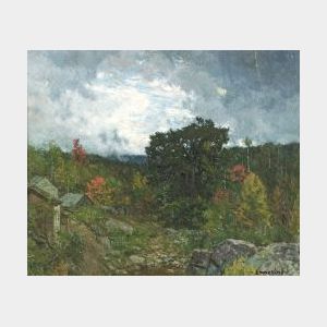 John Joseph Enneking (American, 1841-1916) Storm Approaching/An Autumnal Landscape