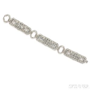 Art Deco Platinum and Diamond Bracelet