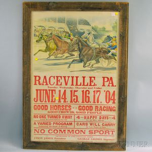 Horse Racing Lithographed Poster