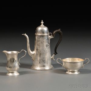 Three-piece Watson Exemplar Pattern Sterling Silver Coffee Service