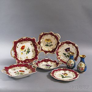 Eight Pieces of Hand-painted European Porcelain