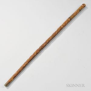 Carved Veteran's Cane Identified to John McClarny, Company I, 4th New Jersey Volunteers