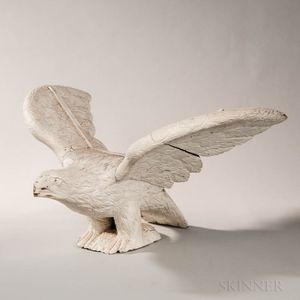 Carved and White-painted Pilot House Eagle