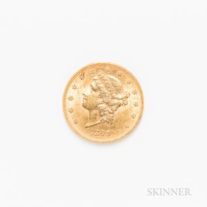 1899 $20 Liberty Head Double Eagle Gold Coin. 